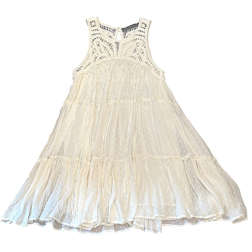Zara /Elegant White Sleeveless Dress / small / NWT